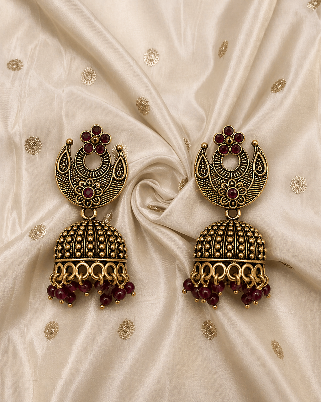 CHANDINI MAROON JHUMKA