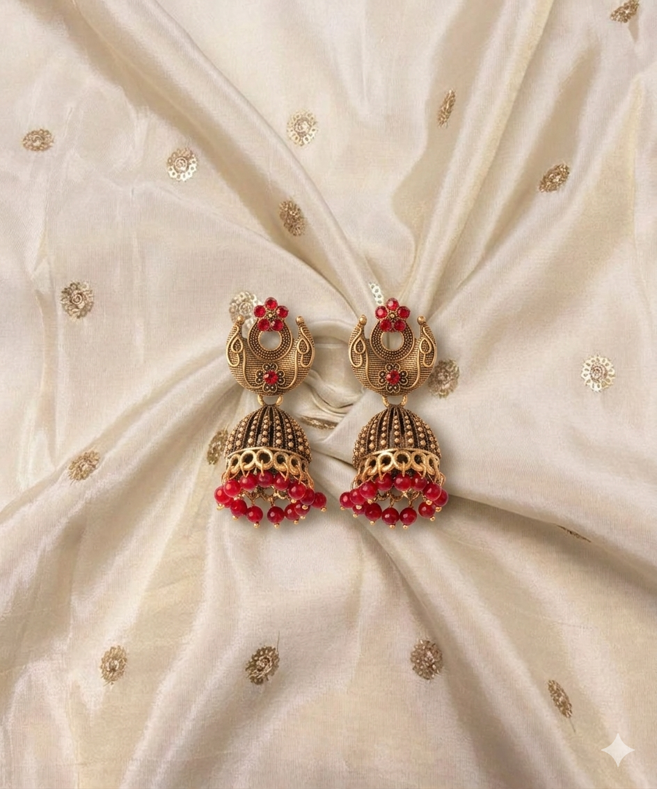 CHANDINI RED JHUMKA